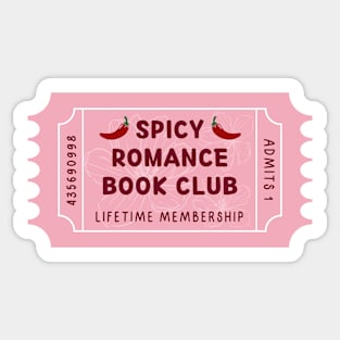 Spicy romance book club - floral ticket Sticker